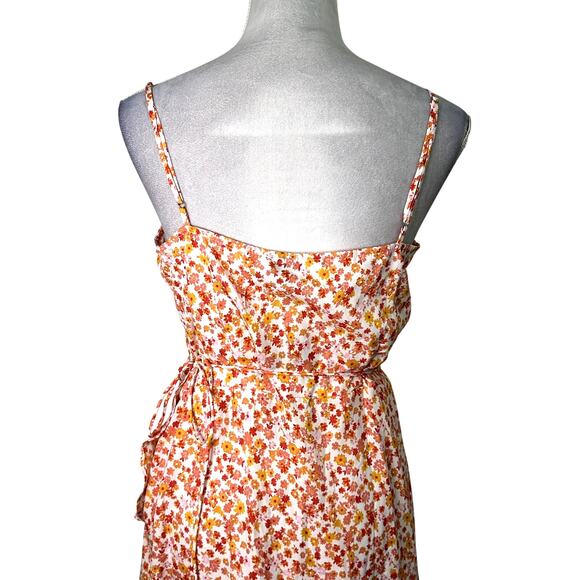 Vero Moda Mini Dress Adjustable Straps Ruffle Hem Floral Print Multicolor L NWT - Picture 6 of 10